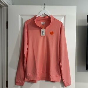 Peter Millar Clemson Embroidered Quarter-Zip Pullover